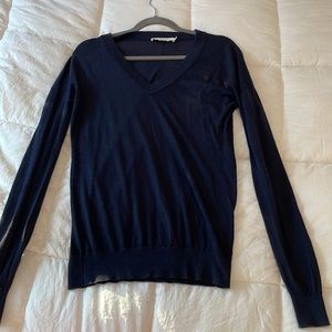 Navy 100% Merino Wool V-Neck